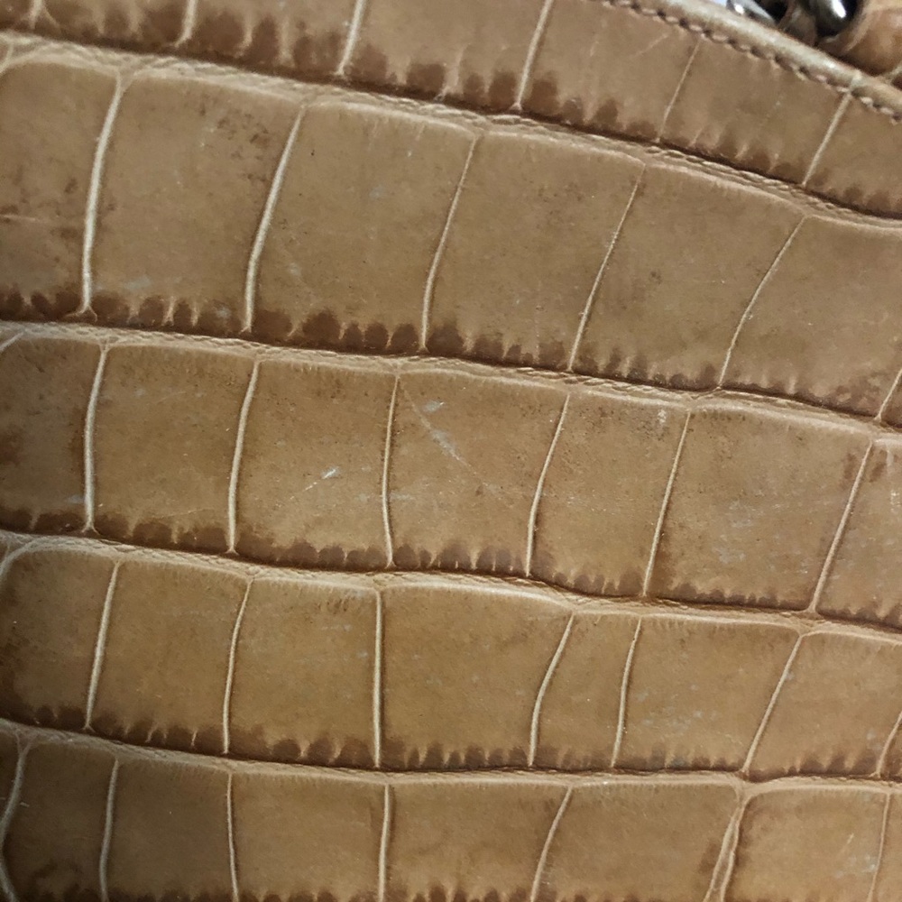 Furla Light Brown Tan Crocodile Leather Tote Bag - Picture 12 of 14
